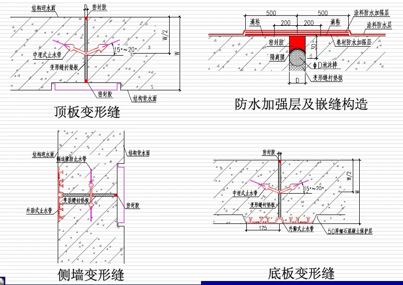 总口管理区变形缝防水